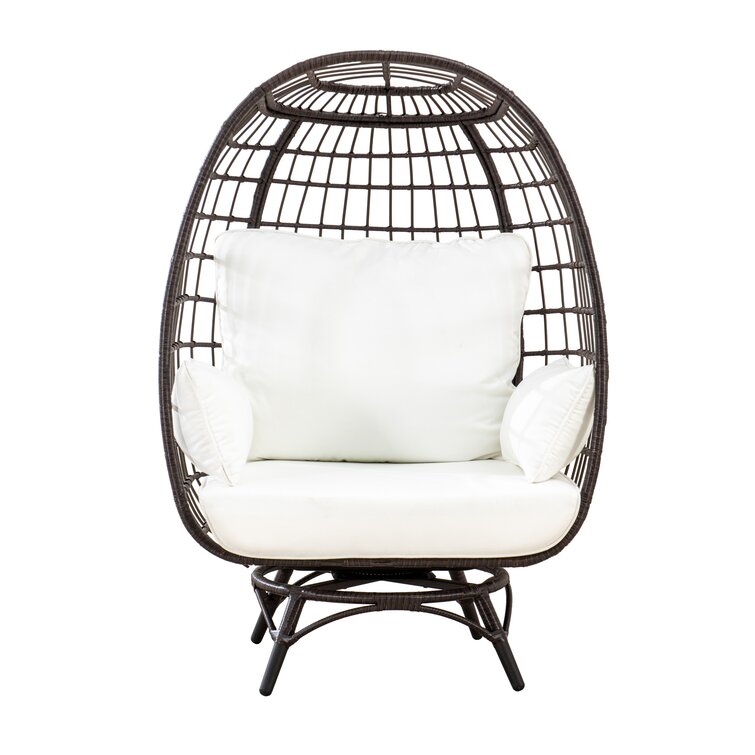 Swivel wicker egg online chair